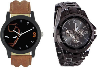 

Frolik 53 Analogue Leather And Black Chonograph Metal Material Men Watch - For Boys