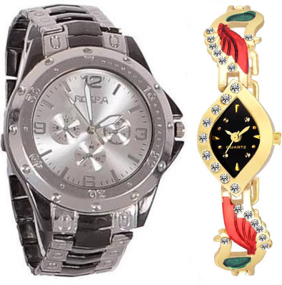 

OpenDeal Rosra Stylish Designer Unique OD02065 Combo Watch For Couple Watch - For Men & Women