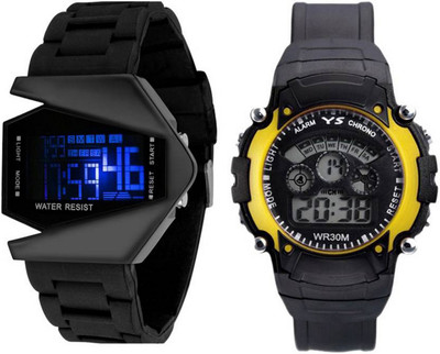 

Frolik 144 Digital Black Fancy Dial And 7 Light Yellow Digital Men And Kids Watch - For Boys