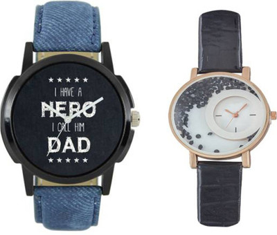 

Frolik 100 Stylist Leather Material Blue And Diamond Black Color Lowest Price Men And Women Watch - For Boys & Girls