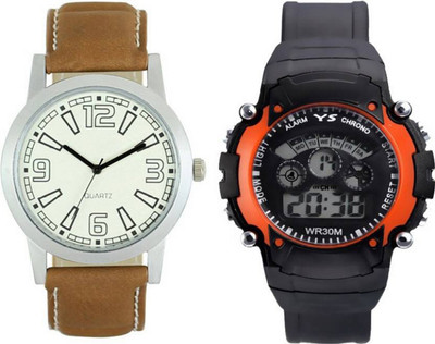 

Frolik 130 Latest Analogue And 7 Light Orange Digital Men And Kids Watch - For Boys