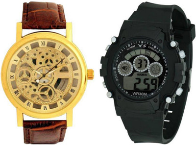 

Frolik 142 Latest Analogue And 7 Light Black Digital Men And Kids Watch - For Boys
