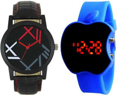 Frolik 121 Latest Analogue And Apple Shape Blue Digital Men And Kids Watch - For Boys