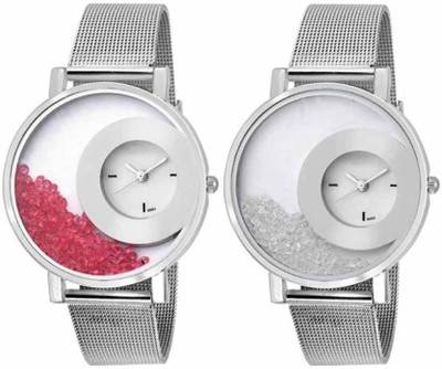 

SIMONE White movable crystal in dial steel belt Watch Watch - For Girls