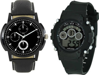 

Frolik 122 Latest Analogue And 7 Light Black Digital Men And Kids Watch - For Boys