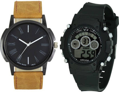 

Frolik 137 Latest Analogue And 7 Light Black Digital Men And Kids Watch - For Boys