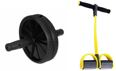 

Instafit 2 Rubber Tummy Trimmer With Ab Wheel Roller Home Gym Kit