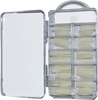 

opoola 100 French Nails of 10 different size ( Glue on Nails ) off white(Pack of 1000)