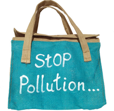 

Khadi Eco Basket Natural Jute Hand Bag Multipurpose Bag(Blue, 11 inch)