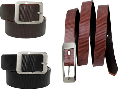 

Howdy Men Casual Black Genuine Leather Reversible Belt