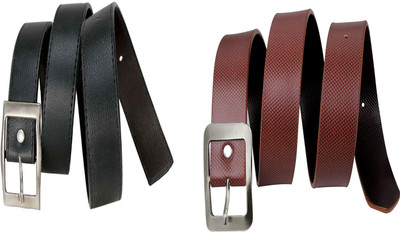 

Howdy Men Casual Black Genuine Leather Reversible Belt