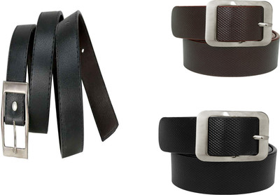 

Howdy Men Casual Black Genuine Leather Reversible Belt