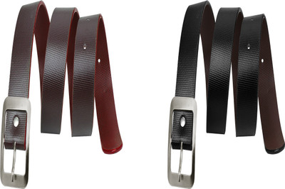 

Howdy Men Casual Brown Genuine Leather Reversible Belt