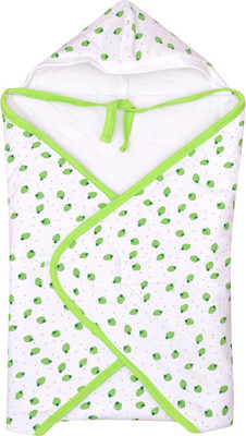

Orange and Orchid Self Design  Hooded Baby Blanket(Cotton, Green