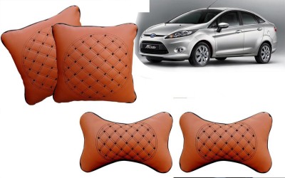 AUTO PEARL Beige Leatherite Car Pillow Cushion for Ford(Rectangular, Pack of 4)