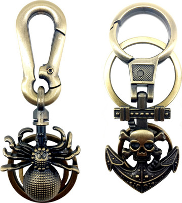 

City Choice Combo of Spider , Anchor With Skull Hook Locking Key Chain(Multicolor)