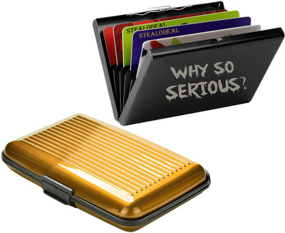 

Stealodeal Black Why So Serious With Yellow Aluminium Debit/Credit 6 Card Holder(Set of 2, Black, Yellow)