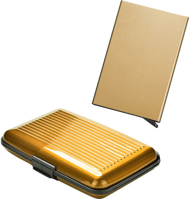 

Stealodeal Gold Automatic Pop-Up RFID Case With Yellow Debit Cards Keeping 8 Card Holder(Set of 2, Gold, Yellow)
