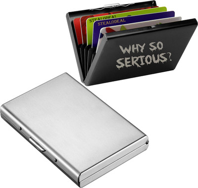 

Stealodeal Black Why So Serious With Silver Debit/Credit 6 Card Holder(Set of 2, Black, Silver)