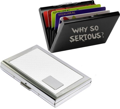 

Stealodeal Black Why So Serious With White-Silver Debit/Credit 6 Card Holder(Set of 2, Black, White)