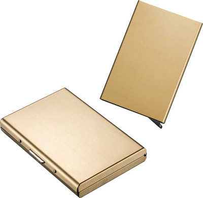 

Stealodeal Gold Automatic Pop-Up RFID Case With Full Gold Bracket 8 Card Holder(Set of 2, Gold)