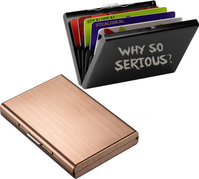 

Stealodeal Black Why So Serious With Rose Gold Debit/Credit 6 Card Holder(Set of 2, Black, Maroon)