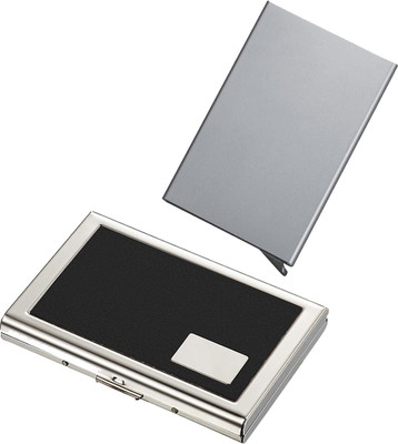 

Stealodeal Silver Automatic Pop-Up RFID Case With Debit Cards Keeping 8 Card Holder(Set of 2, Silver, Black)