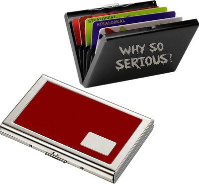 

Stealodeal Black Why So Serious With Red-Silver Debit/Credit 6 Card Holder(Set of 2, Black, Red)