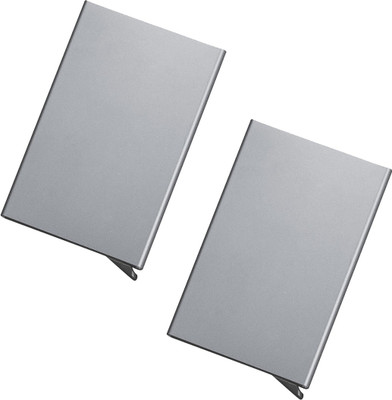 StealODeal Silver Automatic Pop-Up RFID Protection |Pack of 2| Cards Case 8 Card Holder(Set of 2, Silver)