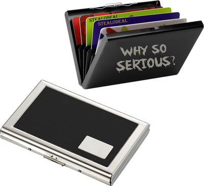 

Stealodeal Black Why So Serious With Black-Silver Debit/Credit 6 Card Holder(Set of 2, Black)