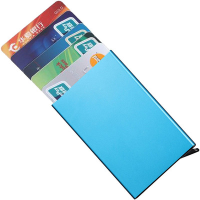 

Stealodeal Blue Automatic Pop-Up RFID Protection Cards Case 8 Card Holder(Set of 1, Blue)