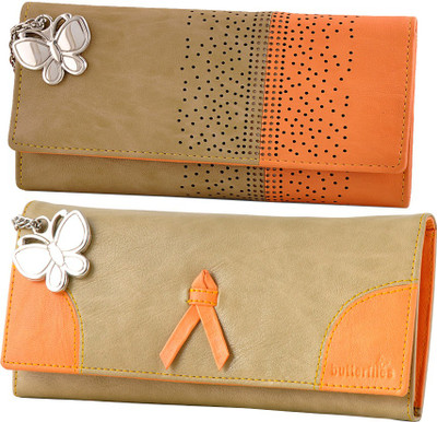 

Butterflies Casual Beige Clutch