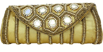 

UTKARS FASHION Casual Gold Clutch