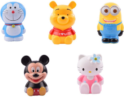 

HALO NATION Cartoon Character small Piggy Bank/Money Saving Bank for Kids Set of 5 Coin Bank(Multicolor)