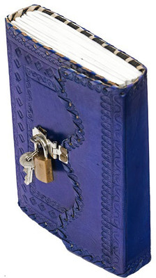 

Anshika International A5 Diary(handmade leather lock n key diary, Blue)