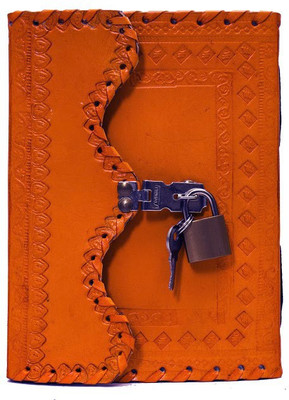

Anshika International A5 Diary(handmade leather lock n key diary, Orange)