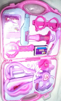 

OM Hospital Medical Kit Preschool Kids Doctor Nurse Pretend Play Toys. Size- 30 x 22 x 3 cm(Pink, White)
