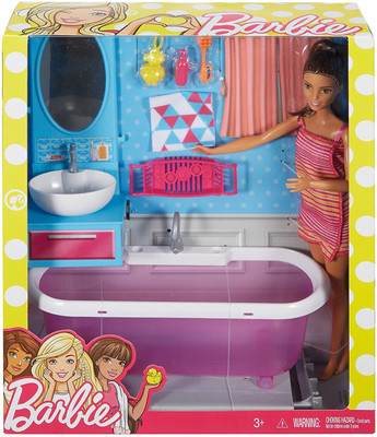 

Grab Offers Preety Doll Bathroom Set With Bathroom Tub And Bath Accessories For Kids.(Multicolor)
