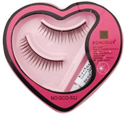 

Bonjour Soft Natural Black Thick Long False Eyelashes With Glue(Pack of 1)