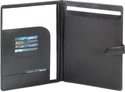 

Hide and Sleek Leather Folder(Set Of 1, Black)