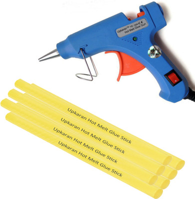 

Upkaran Electric 20W Hot Melt Glue Gun With 7 Pcs Free Standard Yellow Hot Melt Glue Sticks(8inch) Standard Temperature Corded Glue Gun(7 mm)