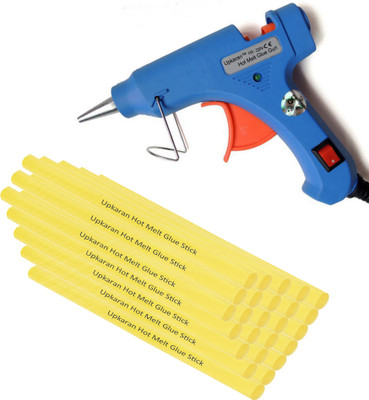 Upkaran Electric 20W Hot Melt Glue Gun With 25 Pcs Free Standard Yellow Hot Melt Glue Sticks(8inch) Standard Temperature Corded Glue Gun(7 mm)