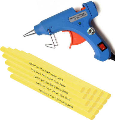 

Upkaran Electric 20W Hot Melt Glue Gun With 15 Pcs Free Standard Yellow Hot Melt Glue Sticks(8inch) Standard Temperature Corded Glue Gun(7 mm)