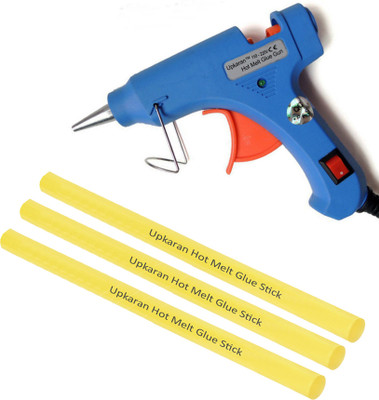 

Upkaran Electric 20W Hot Melt Glue Gun With 3 Pcs Free Standard Yellow Hot Melt Glue Sticks(8inch) Standard Temperature Corded Glue Gun(7 mm)