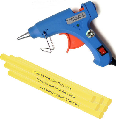 

Upkaran Electric 20W Hot Melt Glue Gun With 6 Pcs Free Standard Yellow Hot Melt Glue Sticks(8inch) Standard Temperature Corded Glue Gun(7 mm)