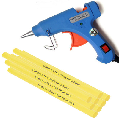 

Upkaran Electric 20W Hot Melt Glue Gun With 8 Pcs Free Standard Yellow Hot Melt Glue Sticks(8inch) Standard Temperature Corded Glue Gun(7 mm)