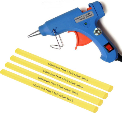 

Upkaran Electric 20W Hot Melt Glue Gun With 4 Pcs Free Standard Yellow Hot Melt Glue Sticks(8inch) Standard Temperature Corded Glue Gun(7 mm)