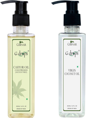 

G Drops G Drops Castor & Virgin Coconut Oil Combo (2x200ml) Hair Oil(400 ml)
