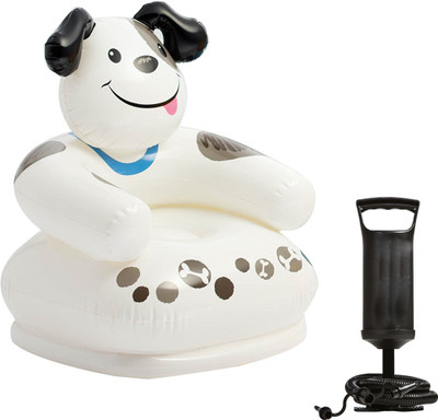 

Speoma White and Black Teddy Animal Chair Inflatable and Air pump for inflatable toys (combo) Inflatable Sofa/ Chair(Multicolor)