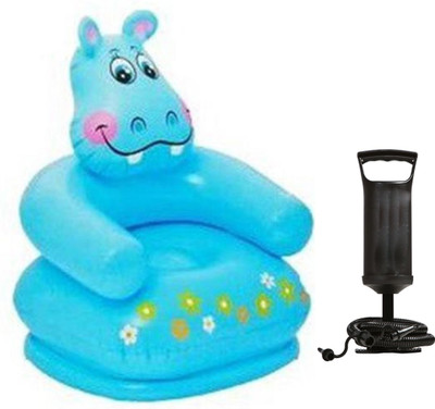 

Speoma Blue Teddy Animal Chair Inflatable and Air pump for inflatable toys and balloons (combo) Inflatable Sofa/ Chair(Multicolor)